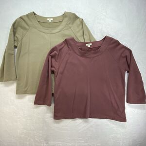 J. Jill Women's Crew Neck Sweaters in Olive and Mauve